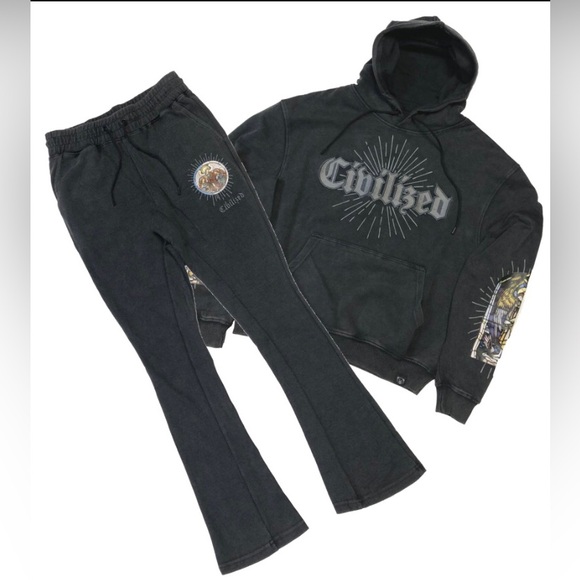 CIVILIZED HOLY ANGELS FLARE HOODIE + JOGGER SET
STYLE# CV5496-5519
COLOR: BLACK - Picture 1 of 5